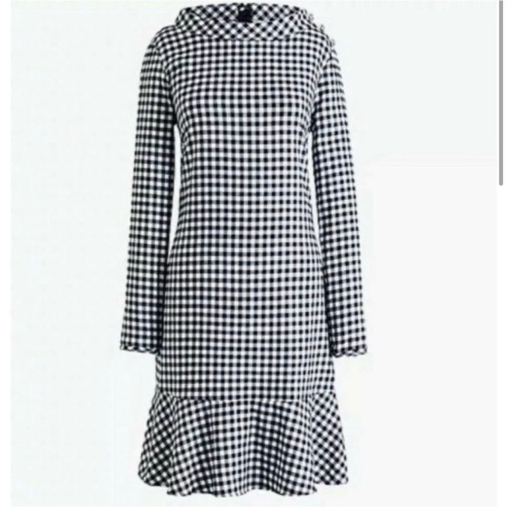 J Crew Black and White Checkered Flannel Gingham Drop Waist dress XXL (18) - Picture 2 of 3